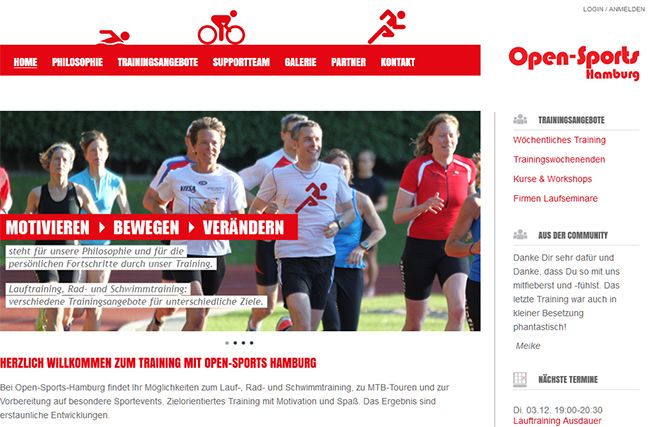 Screenshot Open Sports Hamburg